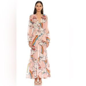 Mira Mikati Rainbow Ray Printed Dress, Size 2